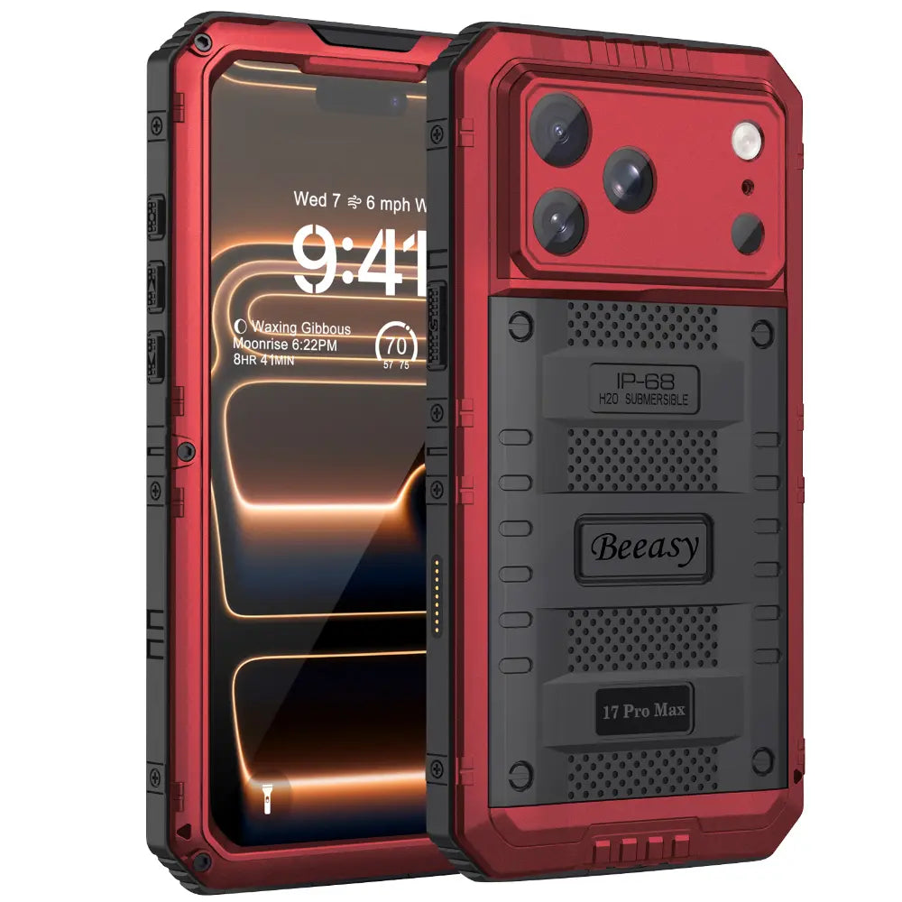 iPhone 17 Pro Max waterproof Case with Heavy-Duty Cover