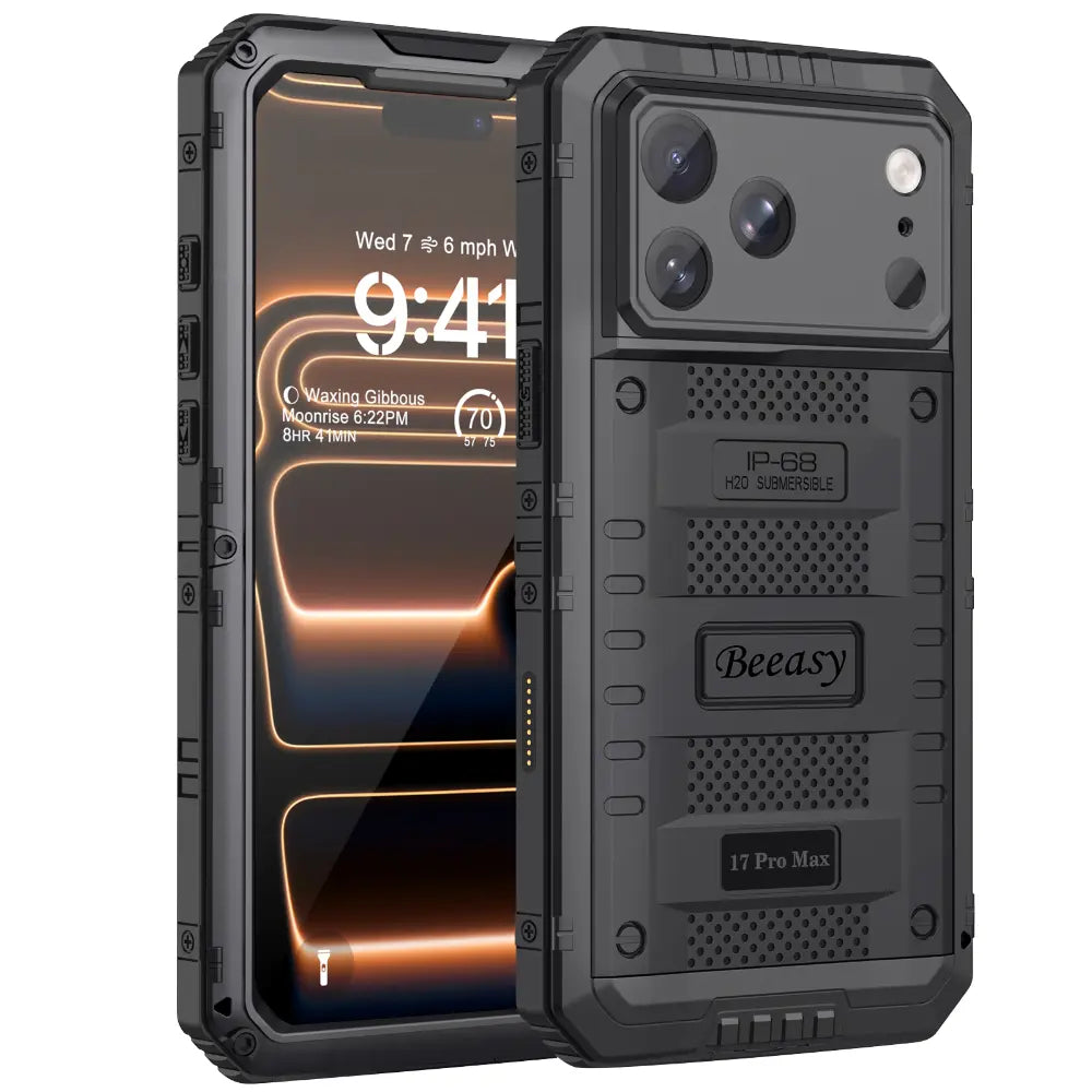 iPhone 17 Pro Max waterproof Case with Heavy-Duty Cover